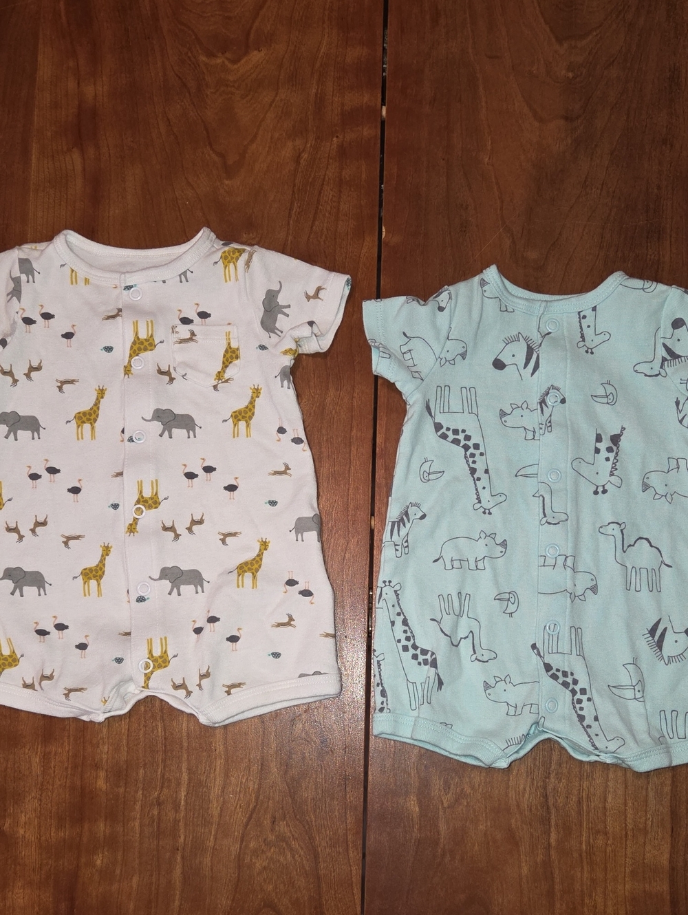 Carter's 2-Pack Safari Short-Sleeve Pajama Sets - White & Light Blue